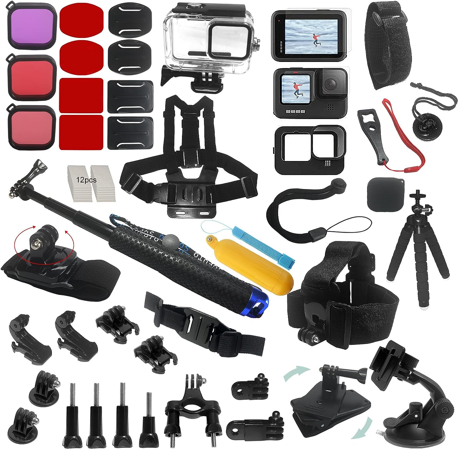 Accessories Kit for Gopro Hero 11 10 9 Black Accessory Bundle
