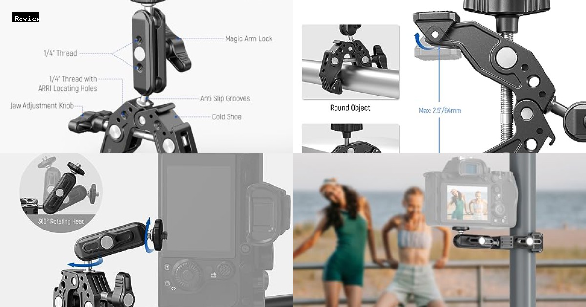 Braccio Magico NEEWER 75cm Con Super Clamp E Supporto Telefono – Per Fotocamera DSLR, Action Cam E Luce LED