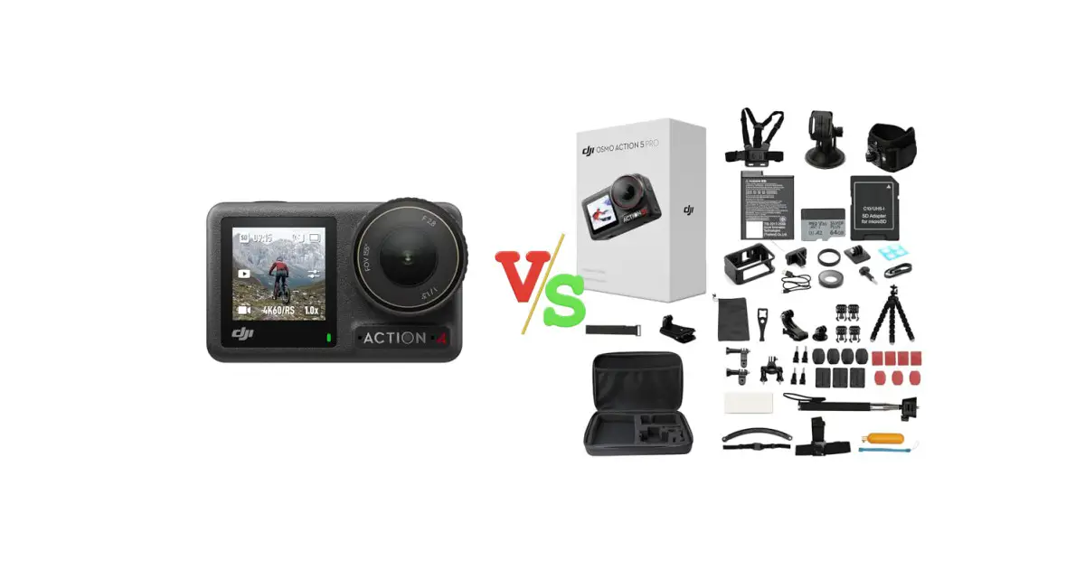 DJI Osmo Action 4 Standard Combo vs DJI Osmo Action 5 Pro Standard Combo Versus Image
