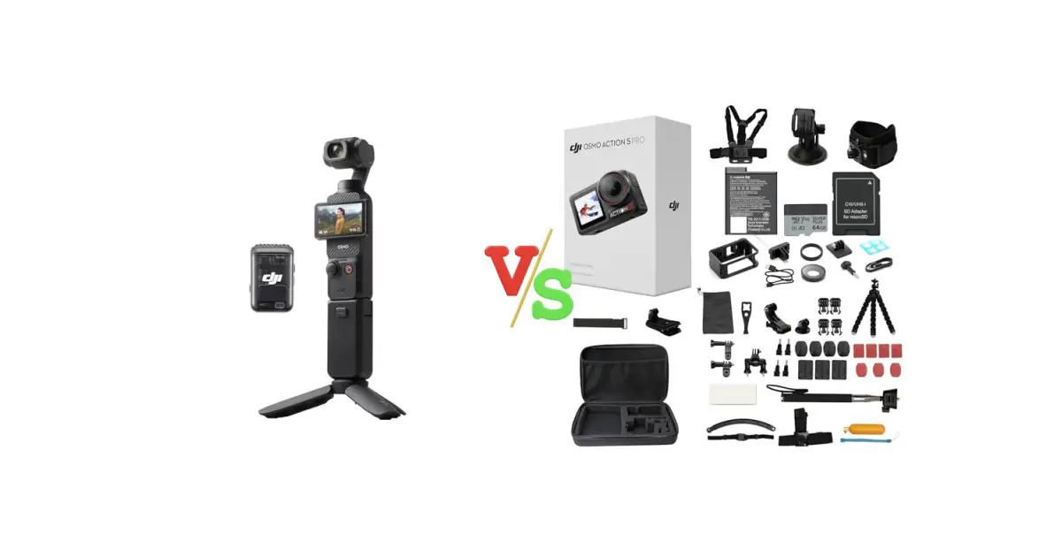 DJI Osmo Pocket 3 Creator Combo vs DJI Osmo Action 5 Pro Standard Combo Versus Image