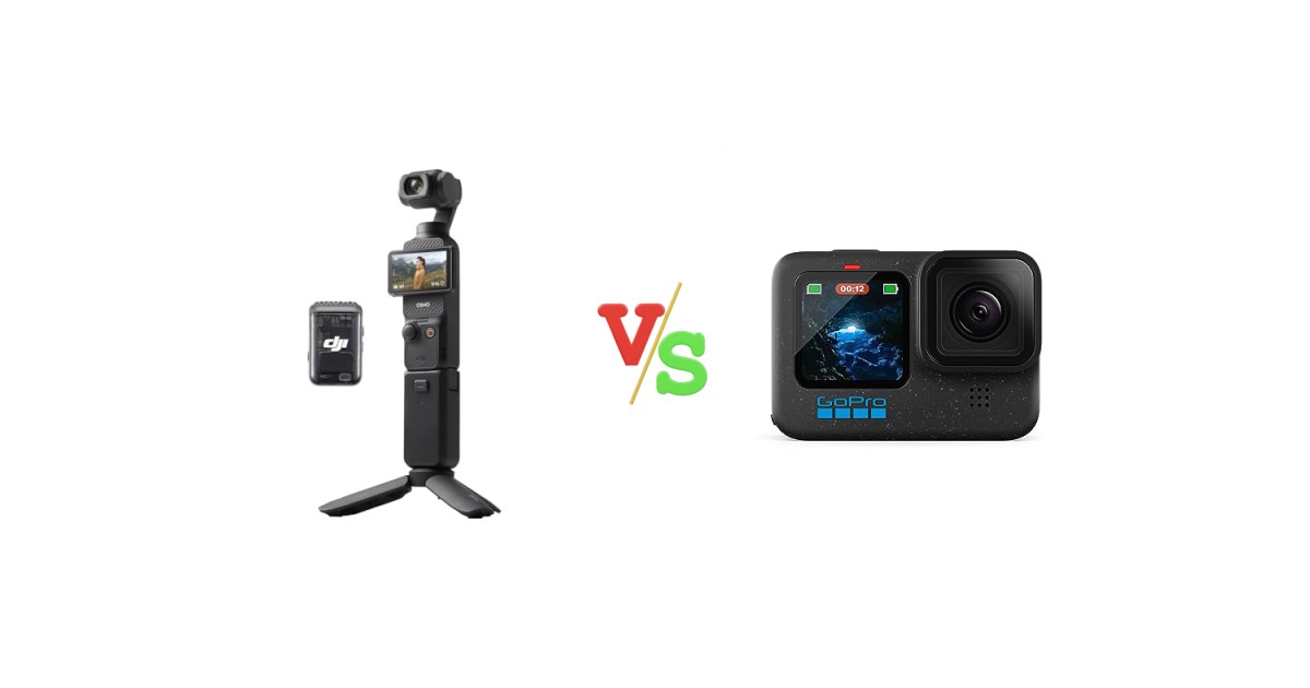 DJI Osmo Pocket 3 Creator Combo vs GoPro HERO12 Black Waterproof Action Camera with 5.3K60 Ultra HD Video Versus Image