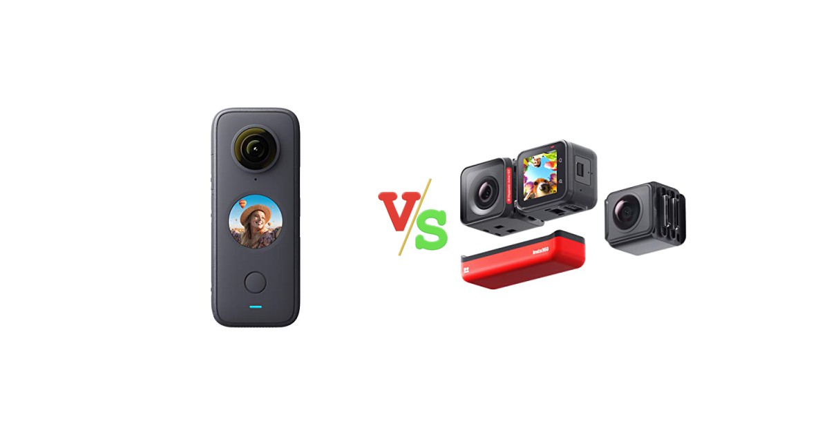 Insta360 ONE X2 360 Degree Waterproof Action Camera vs Insta360 ONE RS Twin Edition – Waterproof 4K 60fps Action Camera & 5.7K 360 Camera with Interchangeable Lenses Versus Image