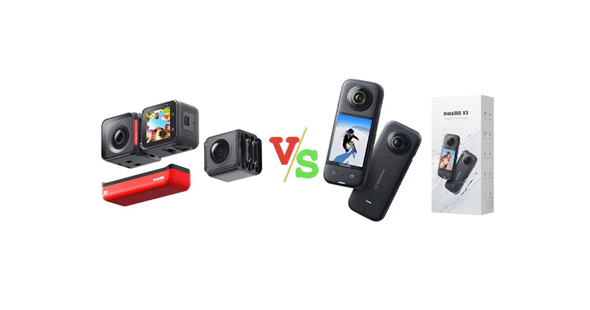 Insta360 ONE RS Twin Edition – Waterproof 4K 60fps Action Camera & 5.7K 360 Camera with Interchangeable Lenses vs Insta360 X3 Waterproof 360 Action Camera Versus Image