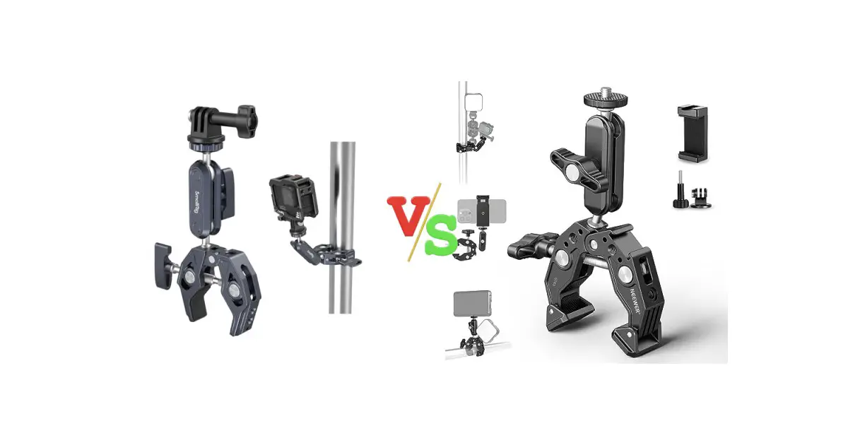 SMALLRIG Camera Mount Clamp vs NEEWER Super Clamp with 3" Dual Ballhead Magic Arm Versus Image
