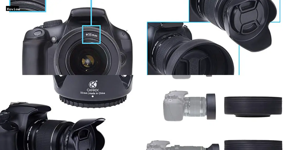 CamKix 55mm Set of 2 Camera Lens Hoods - Rubber (Collapsible) + Tulip Flower - Sun Shade/Shield - Reduces Lens Flare and Glare - Blocks Excess Sunlight for Enhanced Photography and Video by CamKix - $8.49 - Product Review