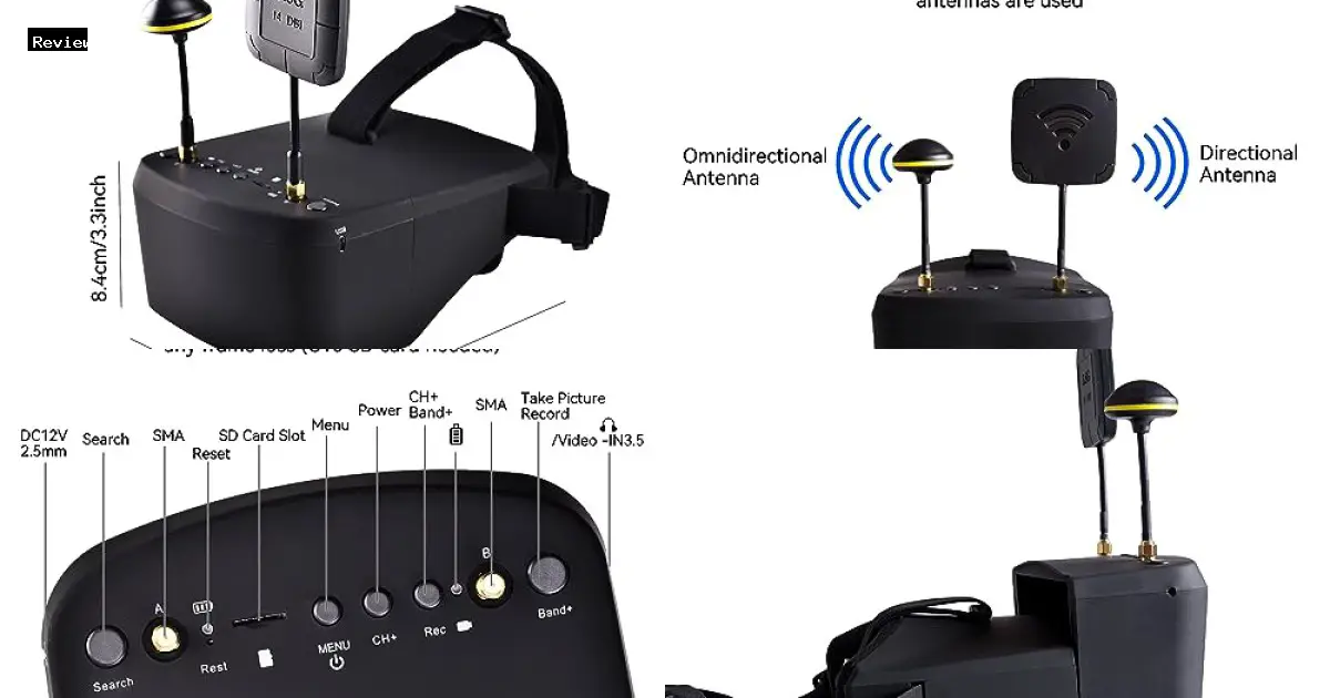 Fat Shark EV800D FPV Goggles with DVR - 5.8G 40CH 5 Inch Screen Build in Antenna Battery for Analog FPV Camera and Transmitter FPV Drone RC Car Airplane Hobby by Speedybee by SPEEDY BEE - $108.99 - Product Review