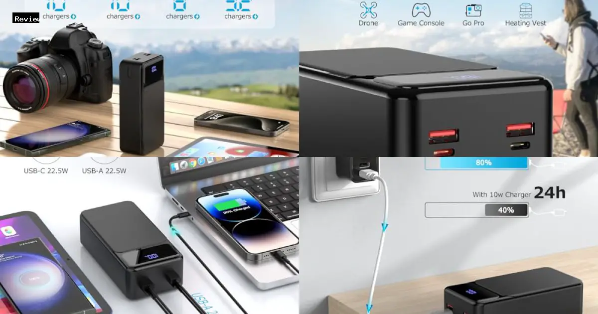 INIU POIYTL 50000mah Power Bank 22.5W Fast Charging Portable Charger USB-C with 4 Outputs & 2 Inputs LED Display Huge Capacity External Battery Pack for iPhone by POIYTL - $39.98 - Product Review