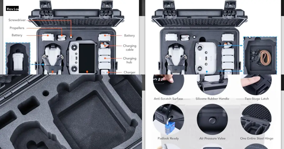Lekufee Lykus Titan MM410 Waterproof Hard Case for DJI Mini 4 Pro/Mini 3/Pro and RC2/RC/RC-N2/N1 by Lykus - $39.99 - Product Review