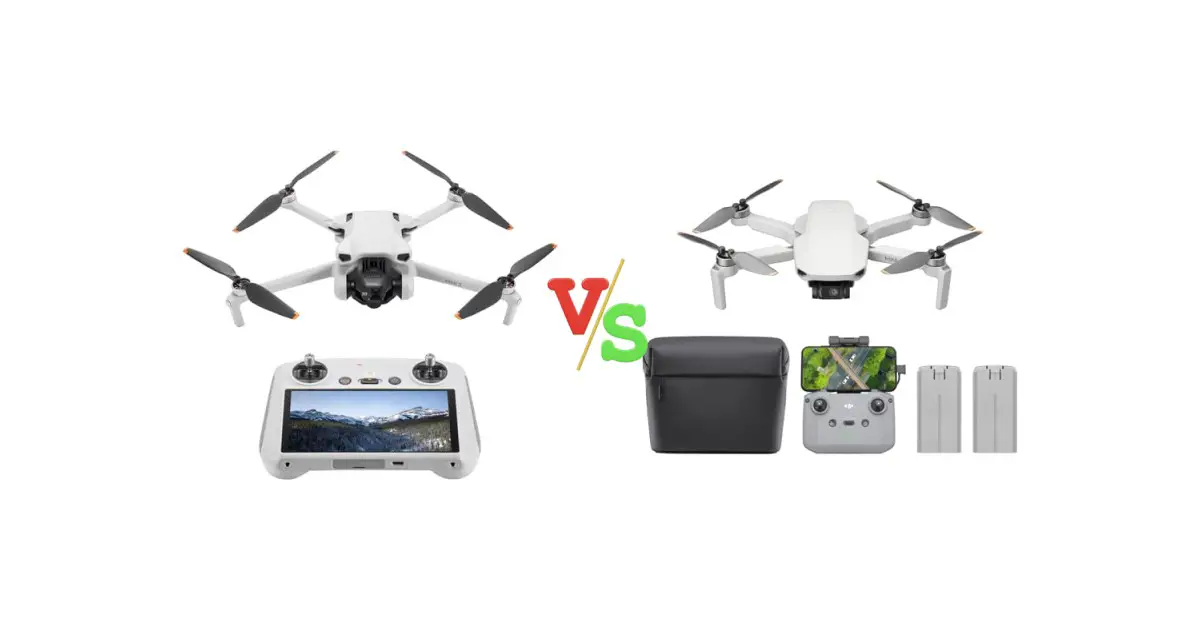 DJI Mini 3 (DJI RC) vs DJI Mini 4K Camera Drone Combo Versus Image